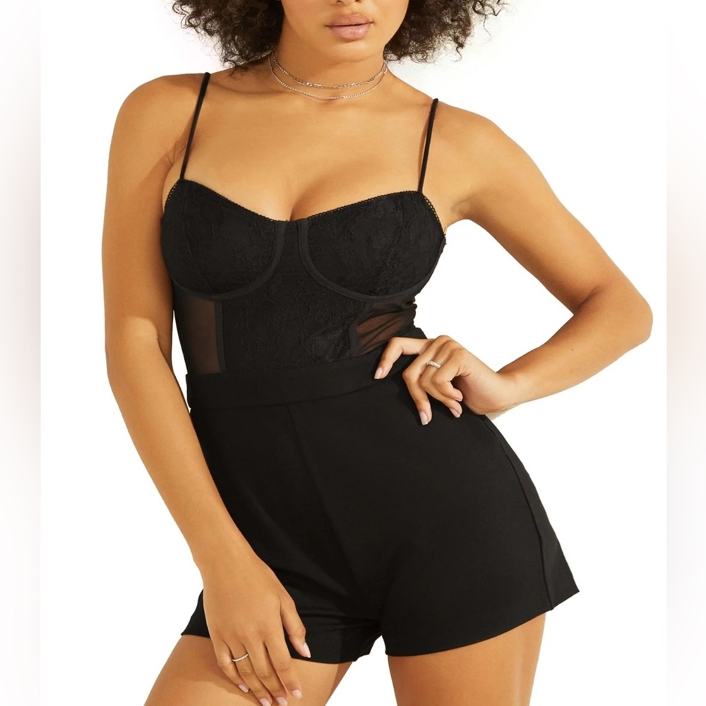 GUESS Womens Corset Bustier Romper Jumpsuit 🔥 Sz Med